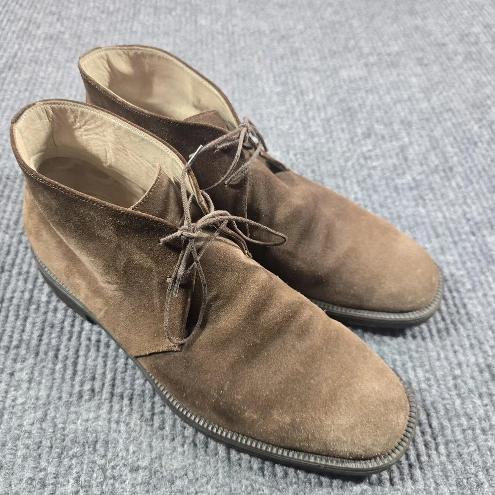 Salvatore Ferragamo Shoes Mens Size 8.5 EE Brown Suede Derby Studio‎ Italy